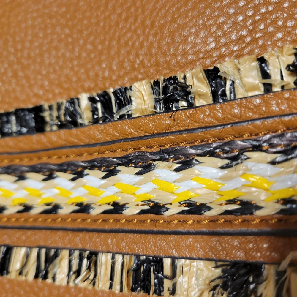 Vince Camuto Tan Wristlet with Woven Accents